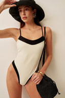 Elegant Two-Tone Swimsuit