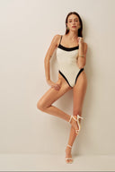 Elegant Two-Tone Swimsuit