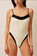 Elegant Two-Tone Swimsuit