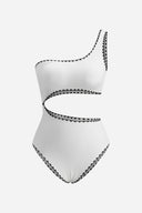 Asymmetric White Swimsuit