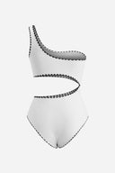Asymmetric White Swimsuit