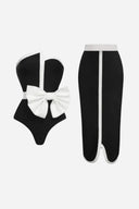 Two-Tone Bow Swimsuit & Pareo