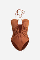 Brown Halter Swimsuit