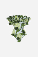 Green Floral Swimsuit & Sarong