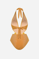Elegant Gold Swimsuit & Sarong