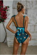 Traje de baño y pareo Green Scales