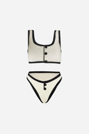 Two-Tone Bikini with Buttons