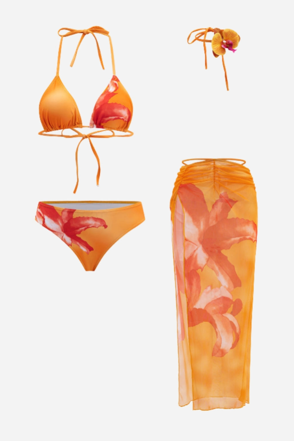 Orange Gradient Bikini & Sarong