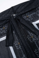 Embroidered Black Swimsuit & Pareo