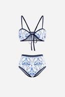 Printed Blue Bikini