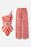 Swimsuit & Printed Sarong