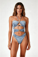 Denim Cut Out Swimsuit