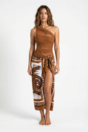 Asymmetric Draped Swimsuit