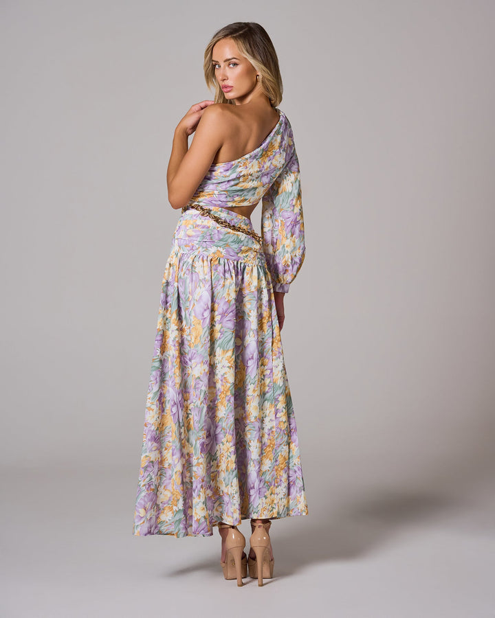 PIPA Floral One-Shoulder Maxi Elbise