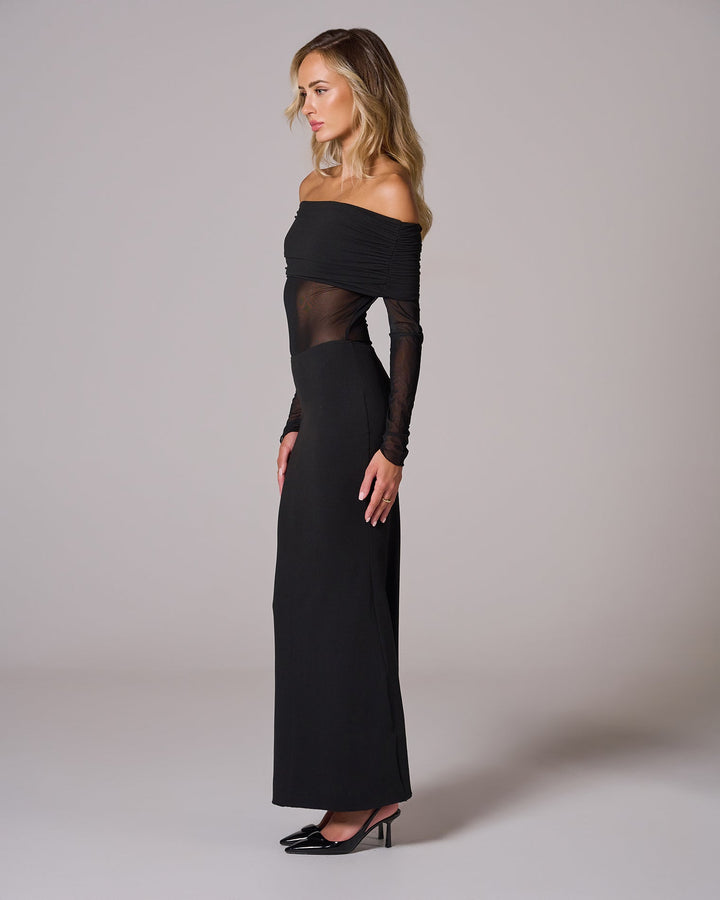 SARAH Bardot Long Sleeves Maxi Elbise