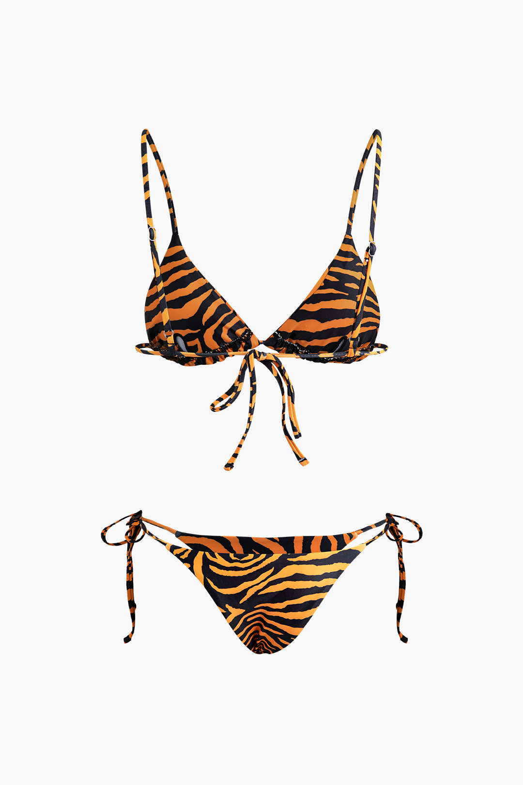 Leopar Desenli Bağlamalı Bikini Takımı