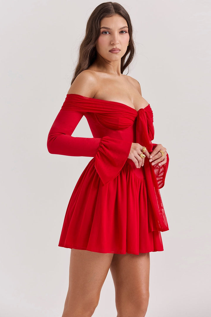 Alara Stylish Strapless Mini Elbise