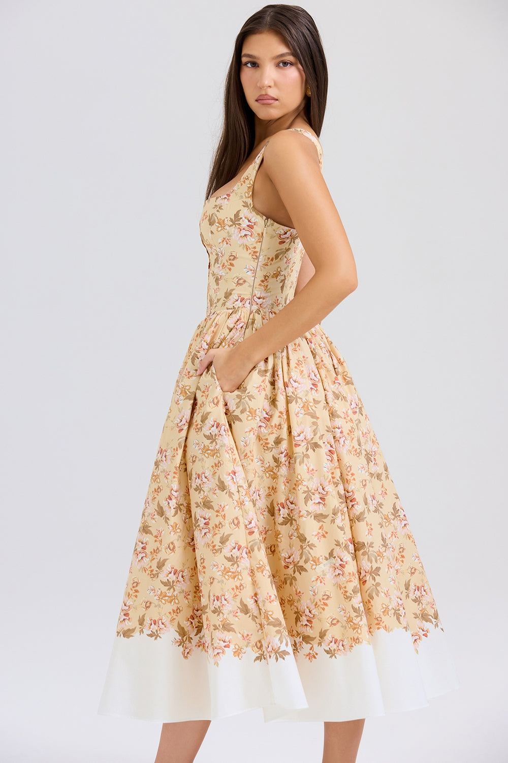 Elowen Floral Midi Elbise