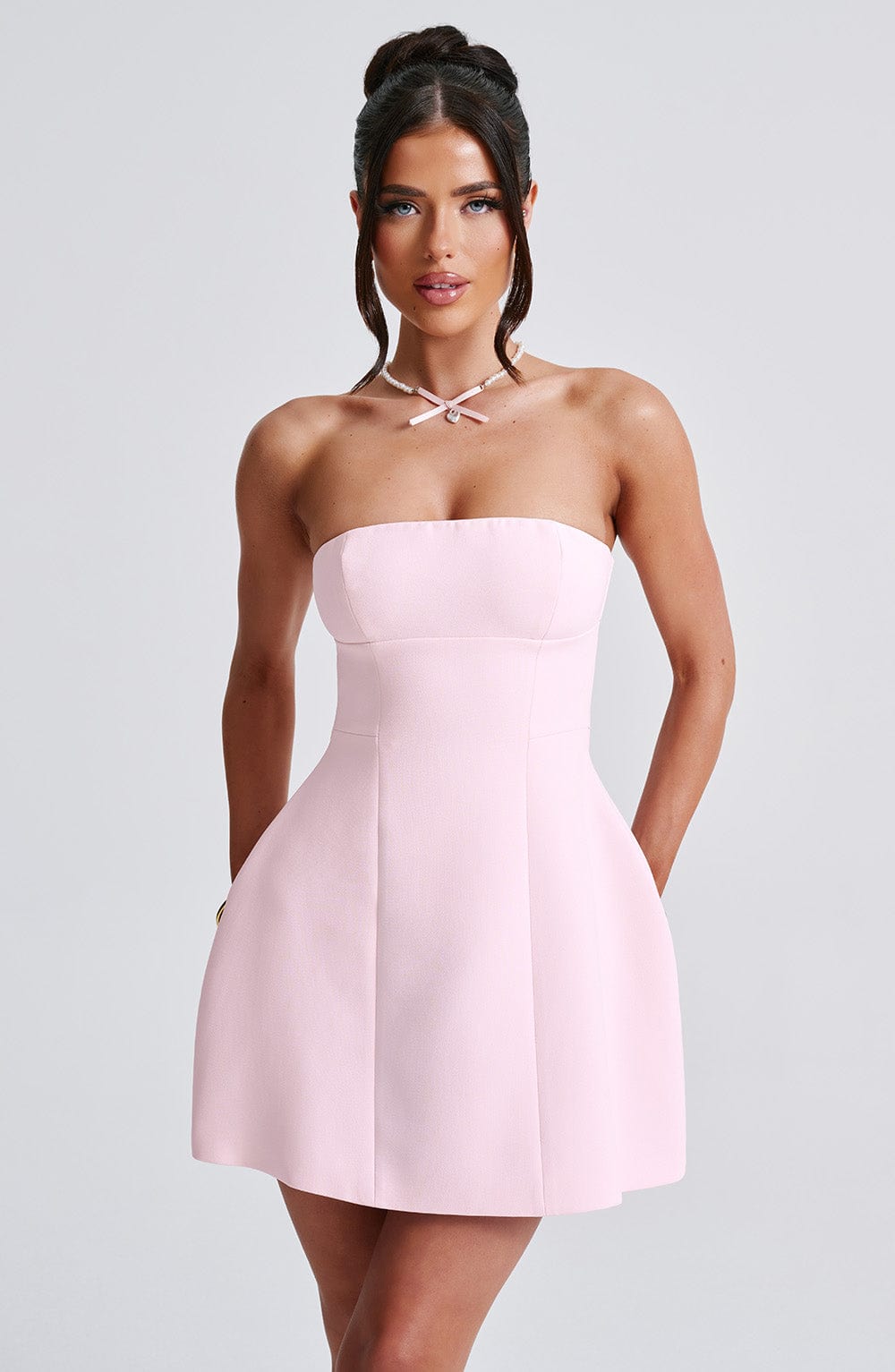 Blush Whisper Straplez Mini Elbise