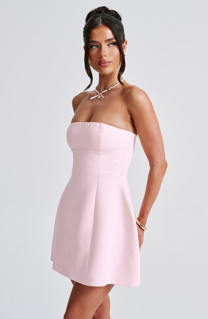 Blush Whisper Straplez Mini Elbise