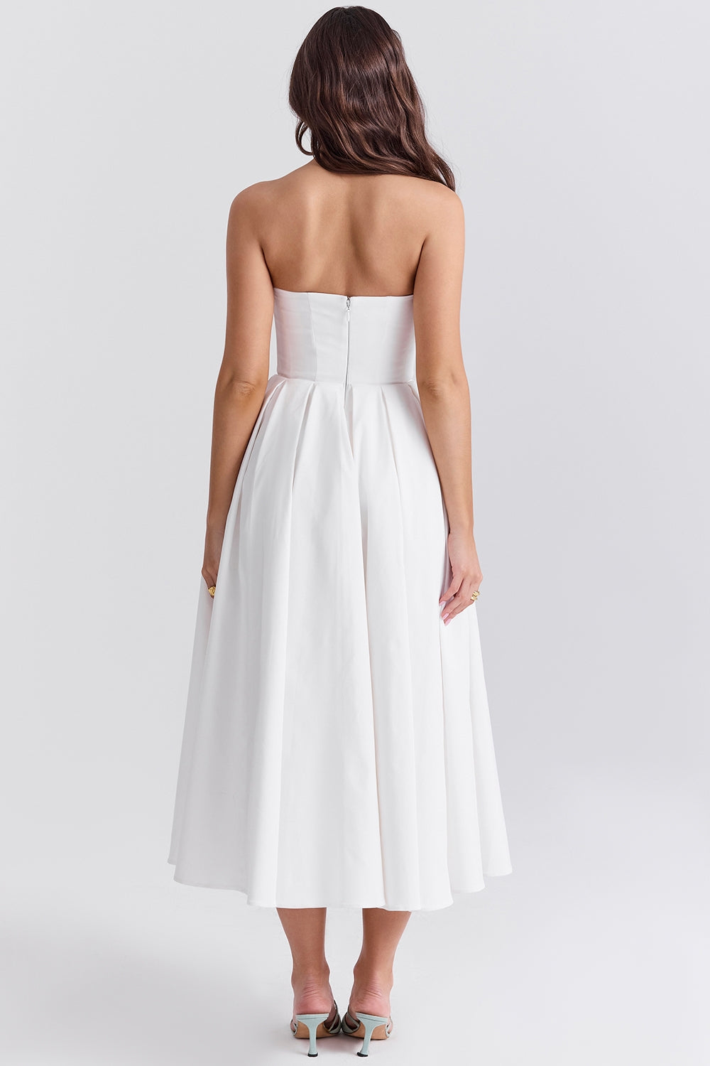 Audrey Strapless Classic Midi Elbise