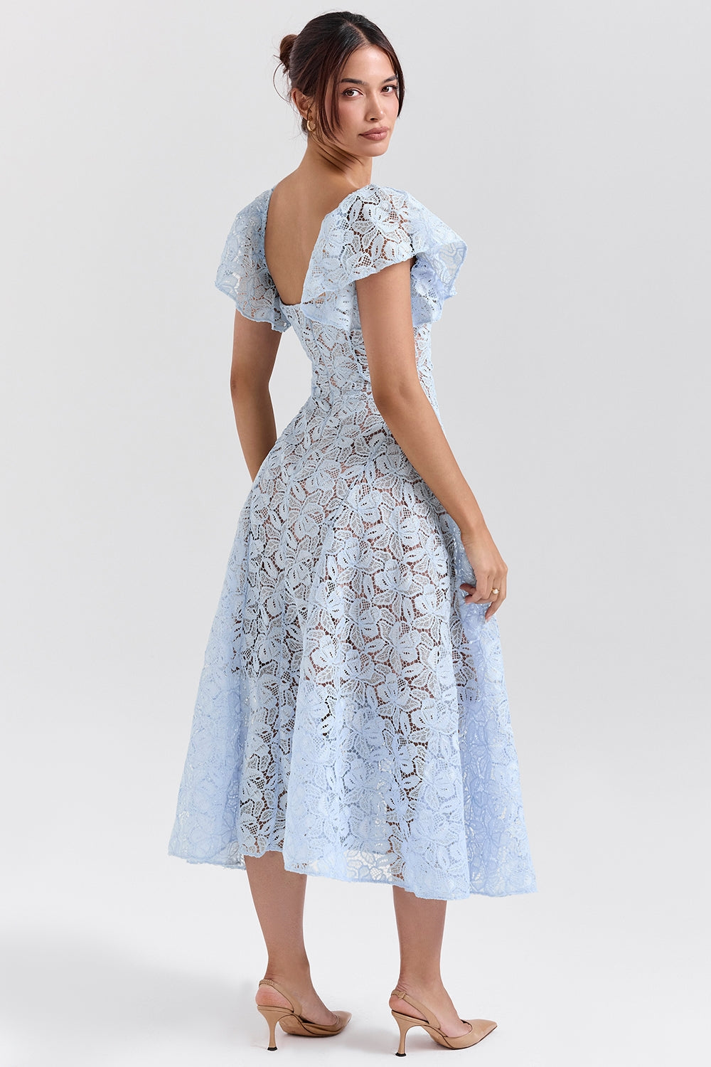 Aurora Lace Midi Elbise