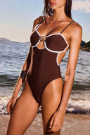 Brown Swimsuit Ring Detail