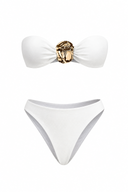Elegant White Swimsuit & Sarong