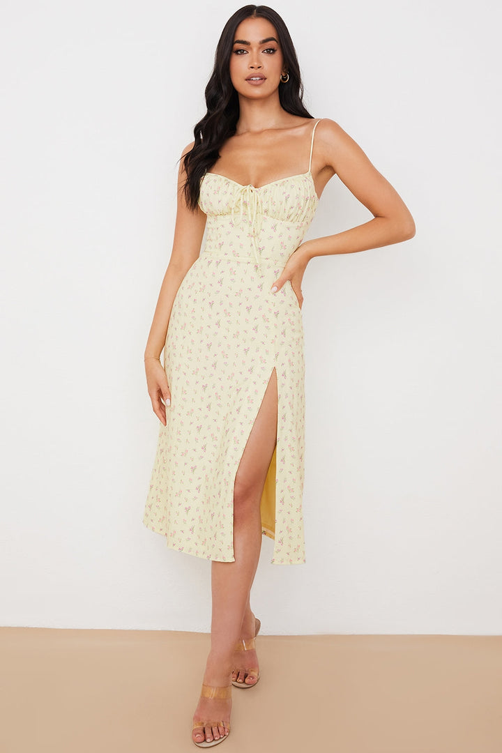 Lemon Blossom Midi Elbise