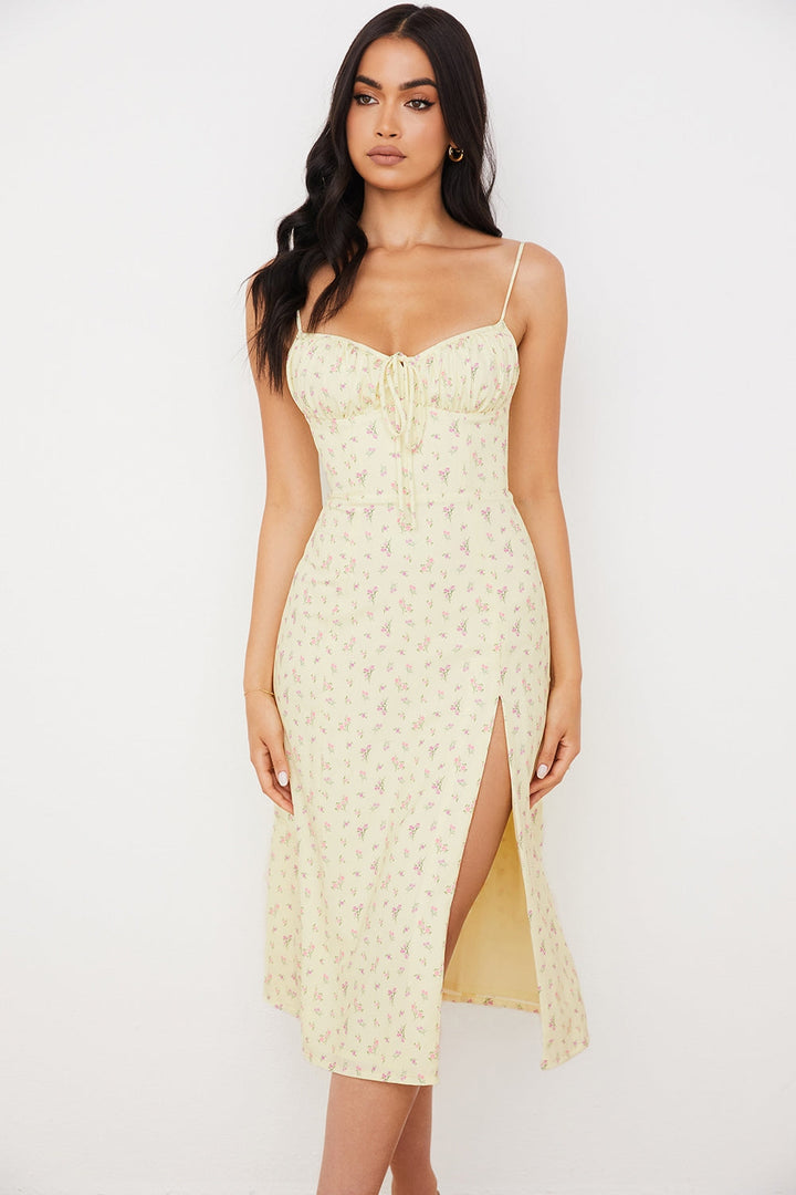 Lemon Blossom Midi Elbise