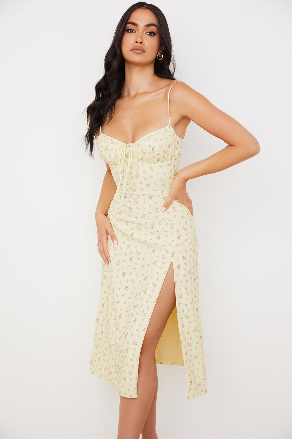 Lemon Blossom Midi Elbise