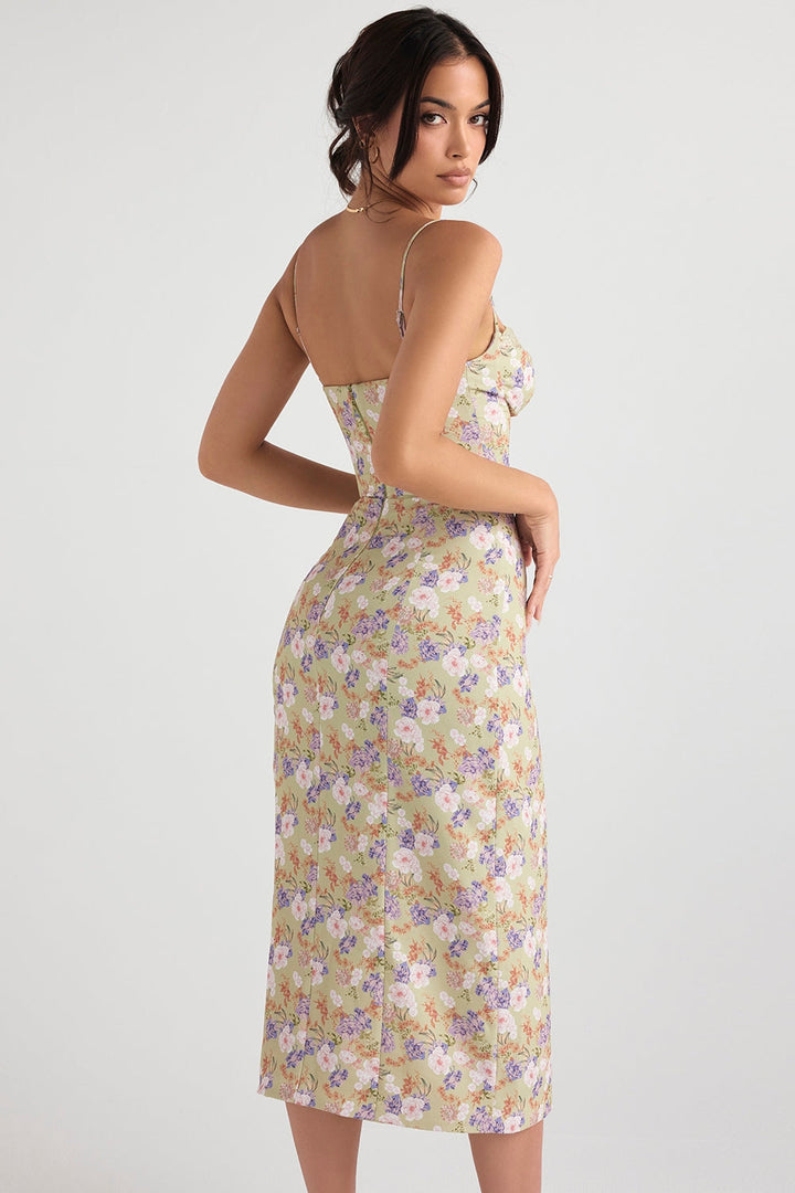 Charlotte Grace Floral Midi Elbise