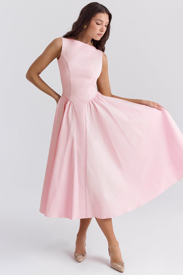 Blossom Elegance Midi Elbise