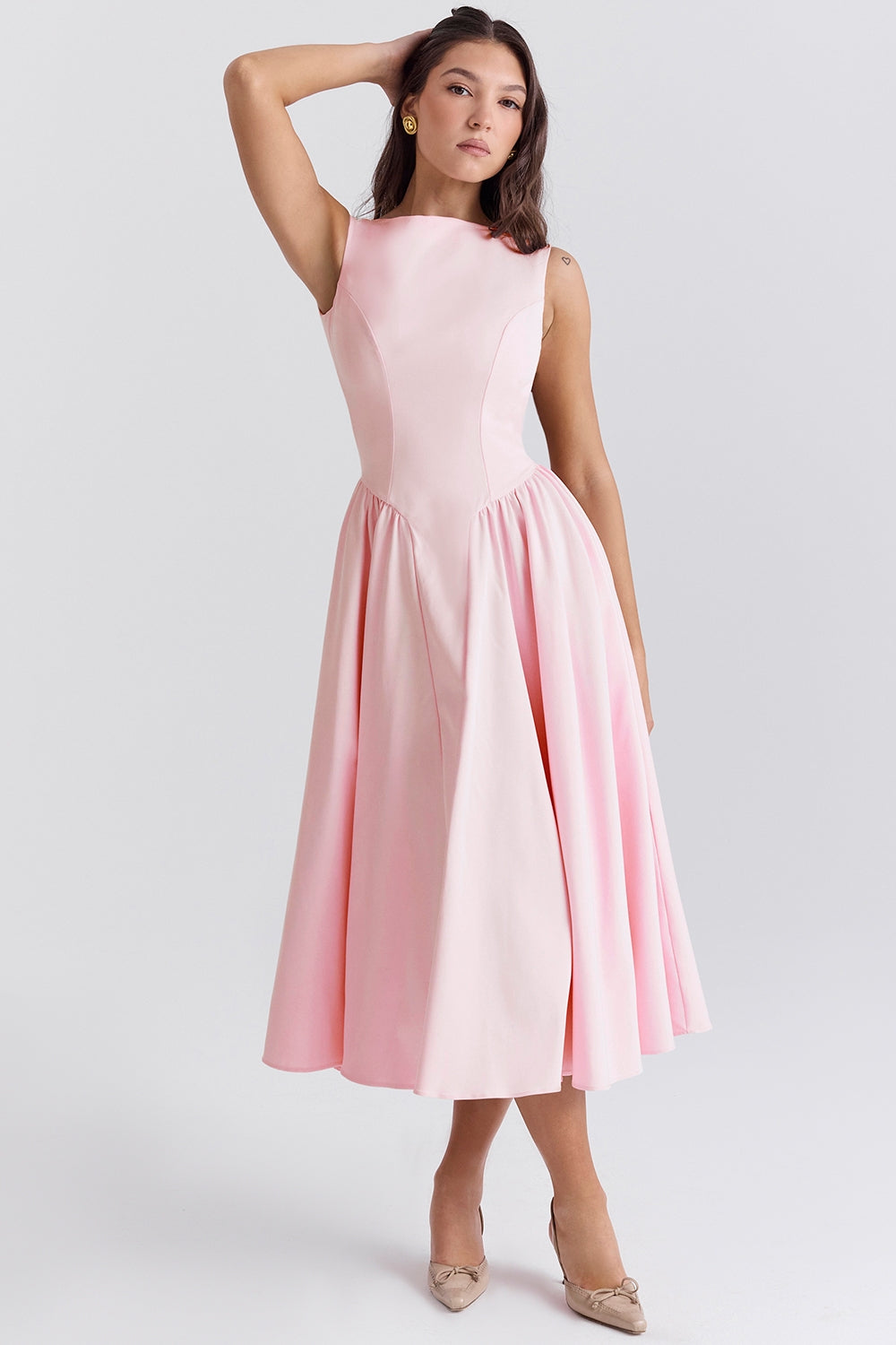 Blossom Elegance Midi Elbise