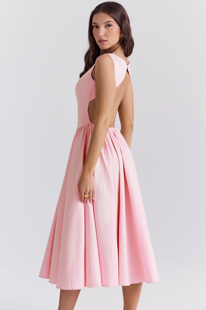 Blossom Elegance Midi Elbise