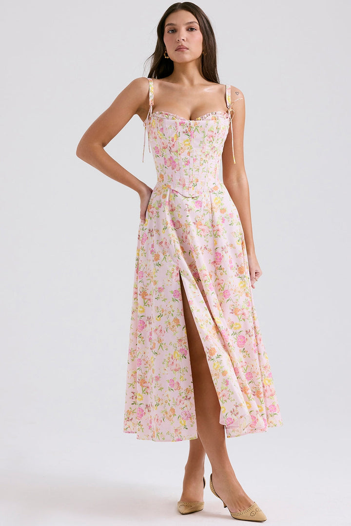 Clarabelle Floral Grace Midi Elbise