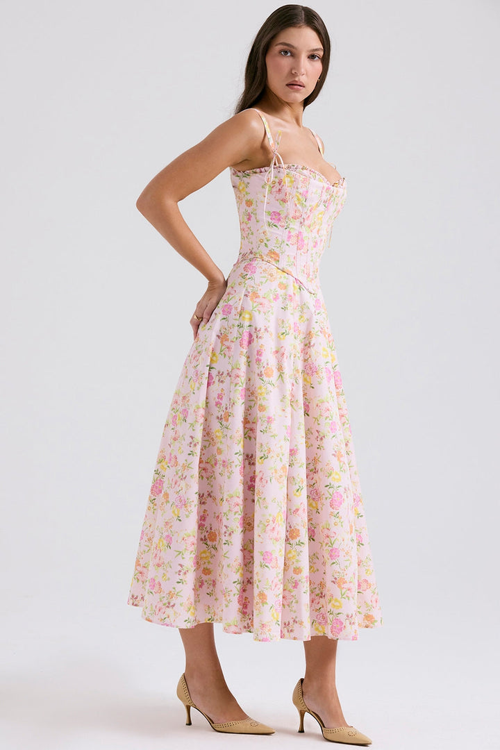 Clarabelle Floral Grace Midi Elbise