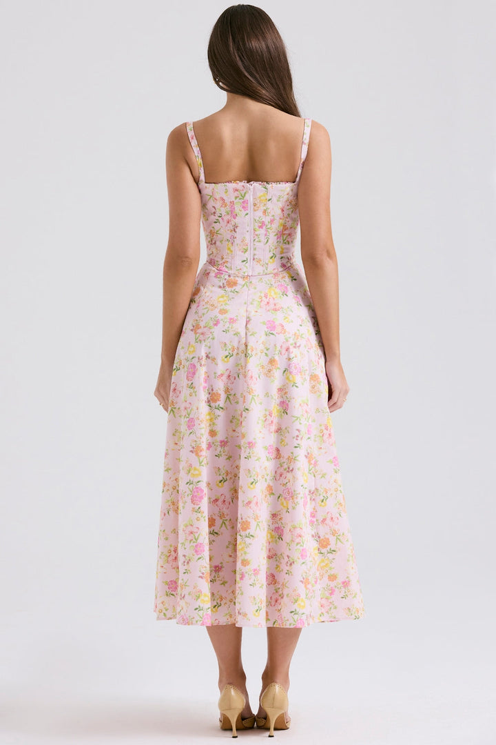 Clarabelle Floral Grace Midi Elbise