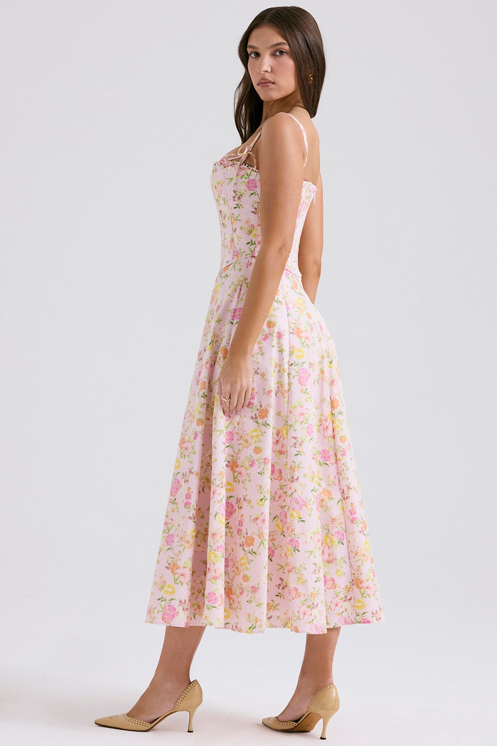 Clarabelle Floral Grace Midi Elbise