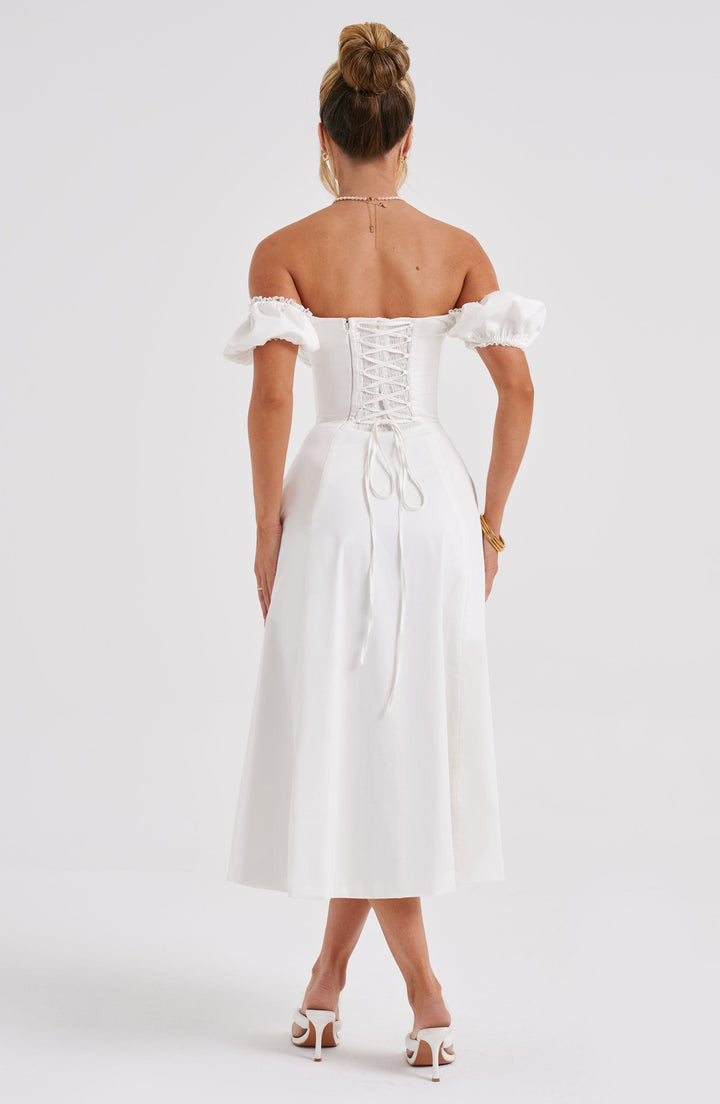 Courtney Ivory Midi Elbise