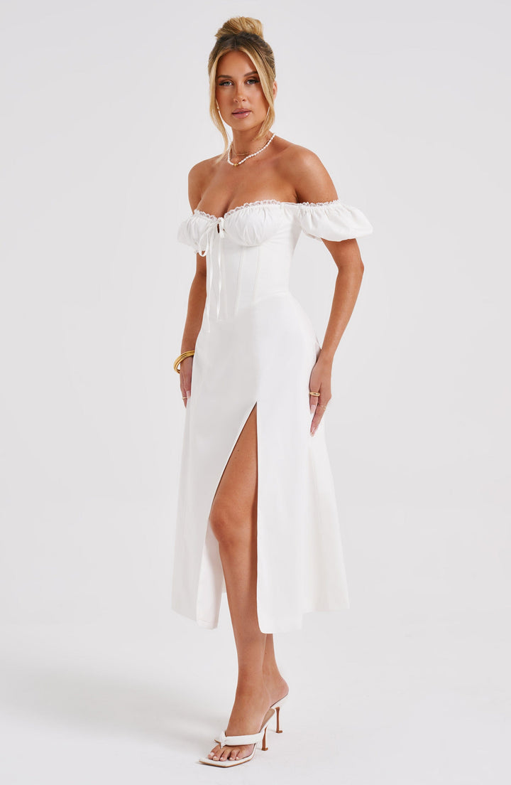 Courtney Ivory Midi Elbise