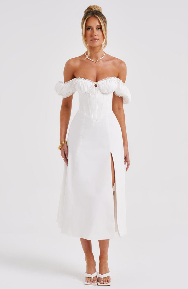 Courtney Ivory Midi Elbise