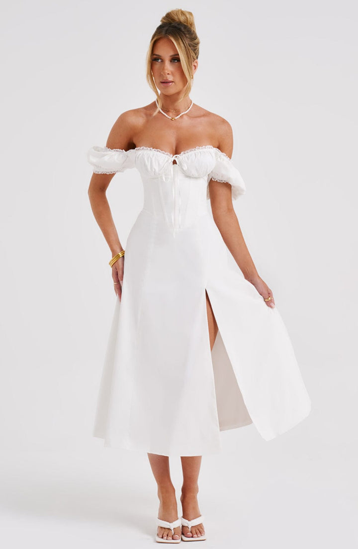 Courtney Ivory Midi Elbise