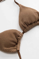 Textured Brown Bikini & Sarong