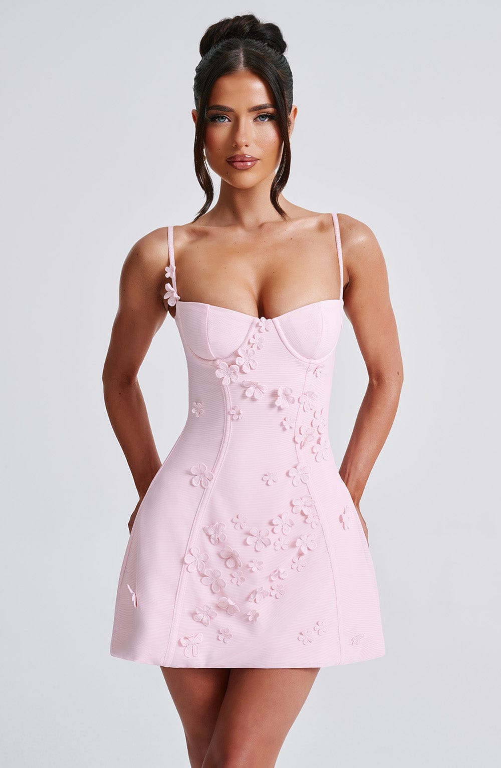 Blush Blossom Çiçekli Mini Elbise