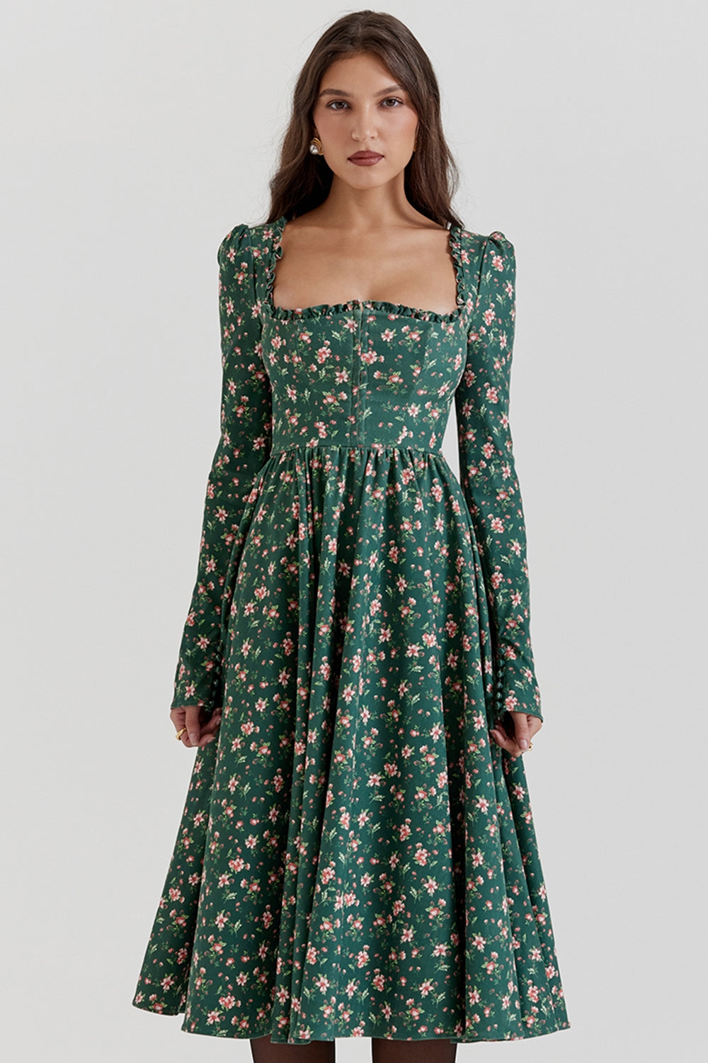 Eliza Floral Midi Elbise