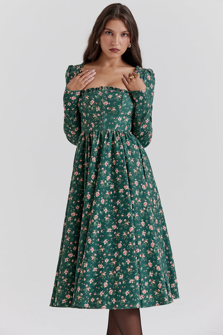 Eliza Floral Midi Elbise