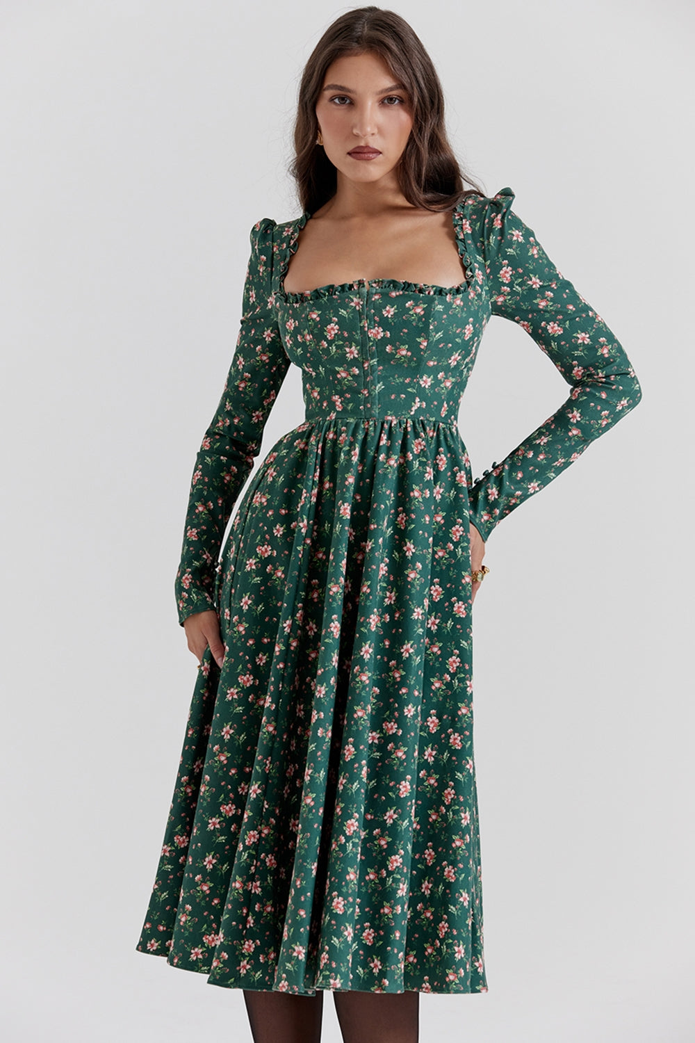 Eliza Floral Midi Elbise