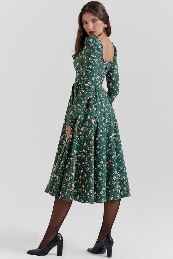 Eliza Floral Midi Elbise