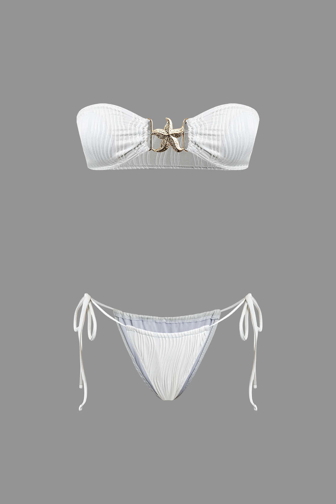 Denizyıldızı Dekorlu Bandeau Kravat Bikini Seti